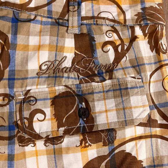 NEW Phat Farm Classics Retro Plaid Leaf Shorts Men's 40 - Picture 7 of 8